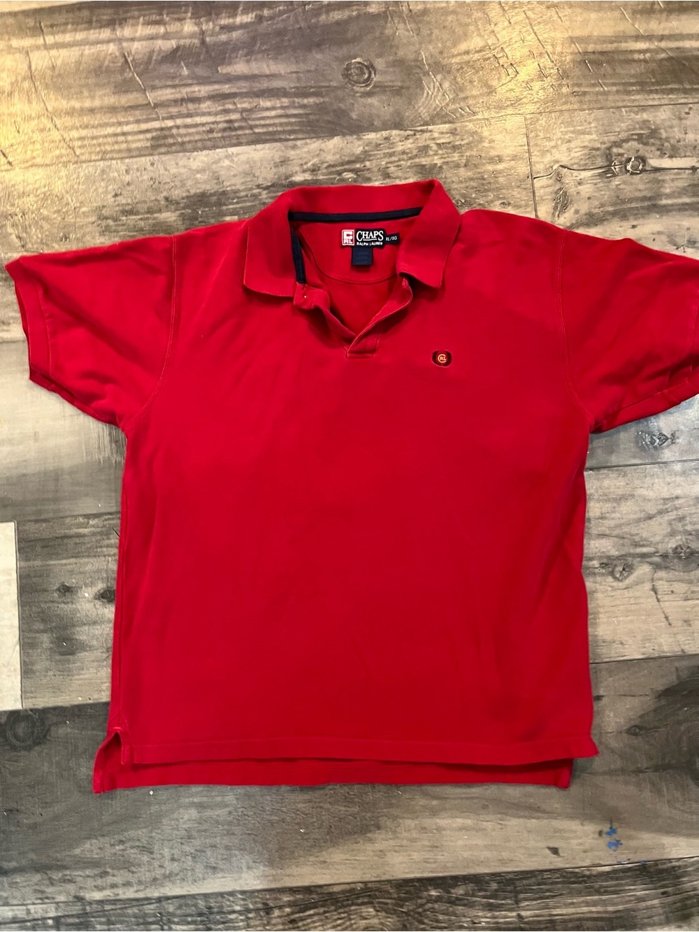 Chaps Men’s XL Red Short Sleeve Polo Shirt Embroidered Logo